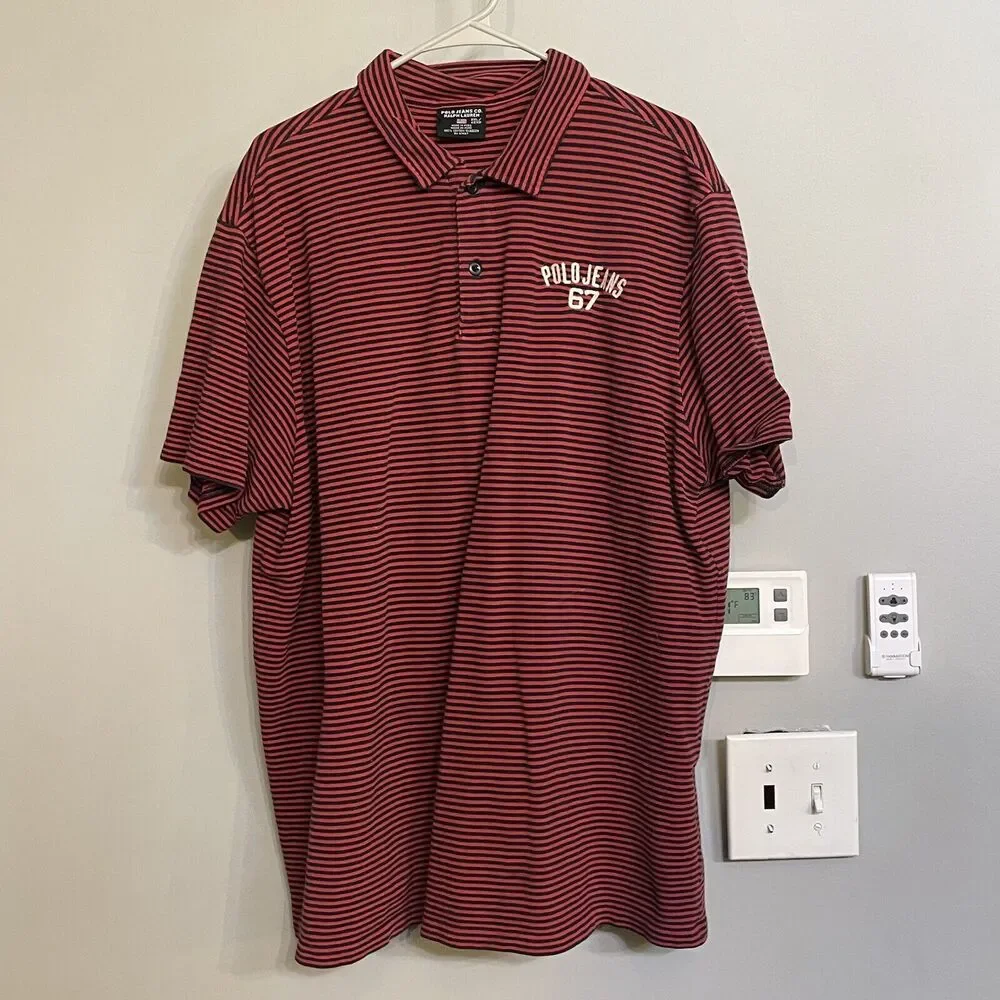 Polo‎ Ralph Lauren Polo Jeans Co Shirt Polo Striped Vintage Mens XXL